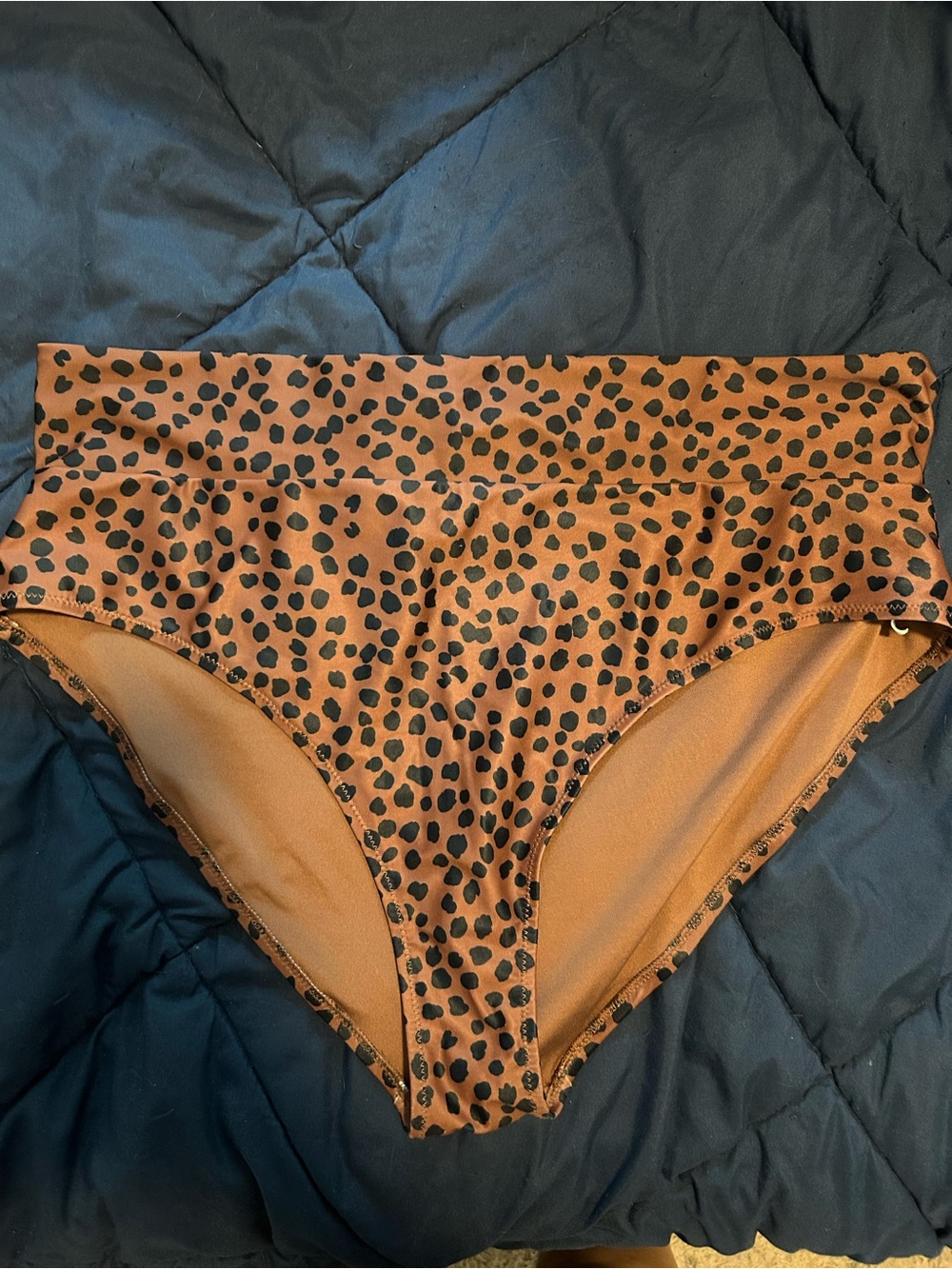 High-Waist Leopard Print Bikini Bottoms